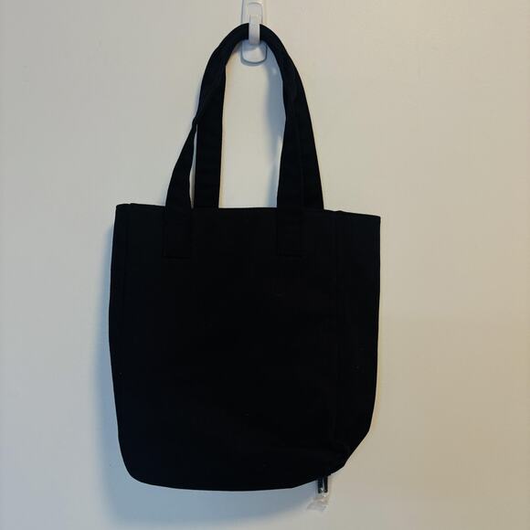 Marc Jacobs Tote Bag Womens Black Canvas Zip Front Pocket Shopper Purse New - Picture 6 of 13